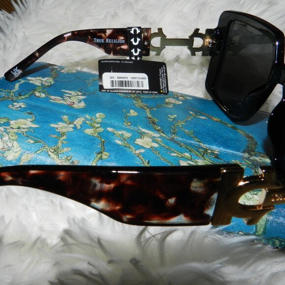 TRUE RELIGION LOGO TURQUOISE UV SQUARE OVERSIZED SUNGLASSES 🎈HP🎉🎈🆕😮‍💨⚡🚚 - Picture 10 of 16
